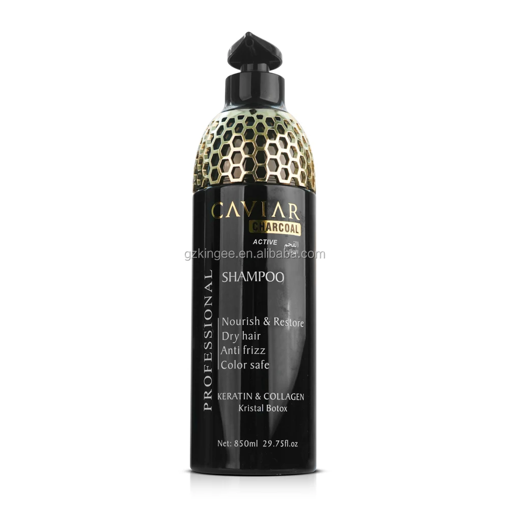 Заводской OEM продукт для ухода за волосами для домашнего использования Икра Кератиновый шампунь для волос с активной древесной эссенцией Глубокая очистка против выпадения масла