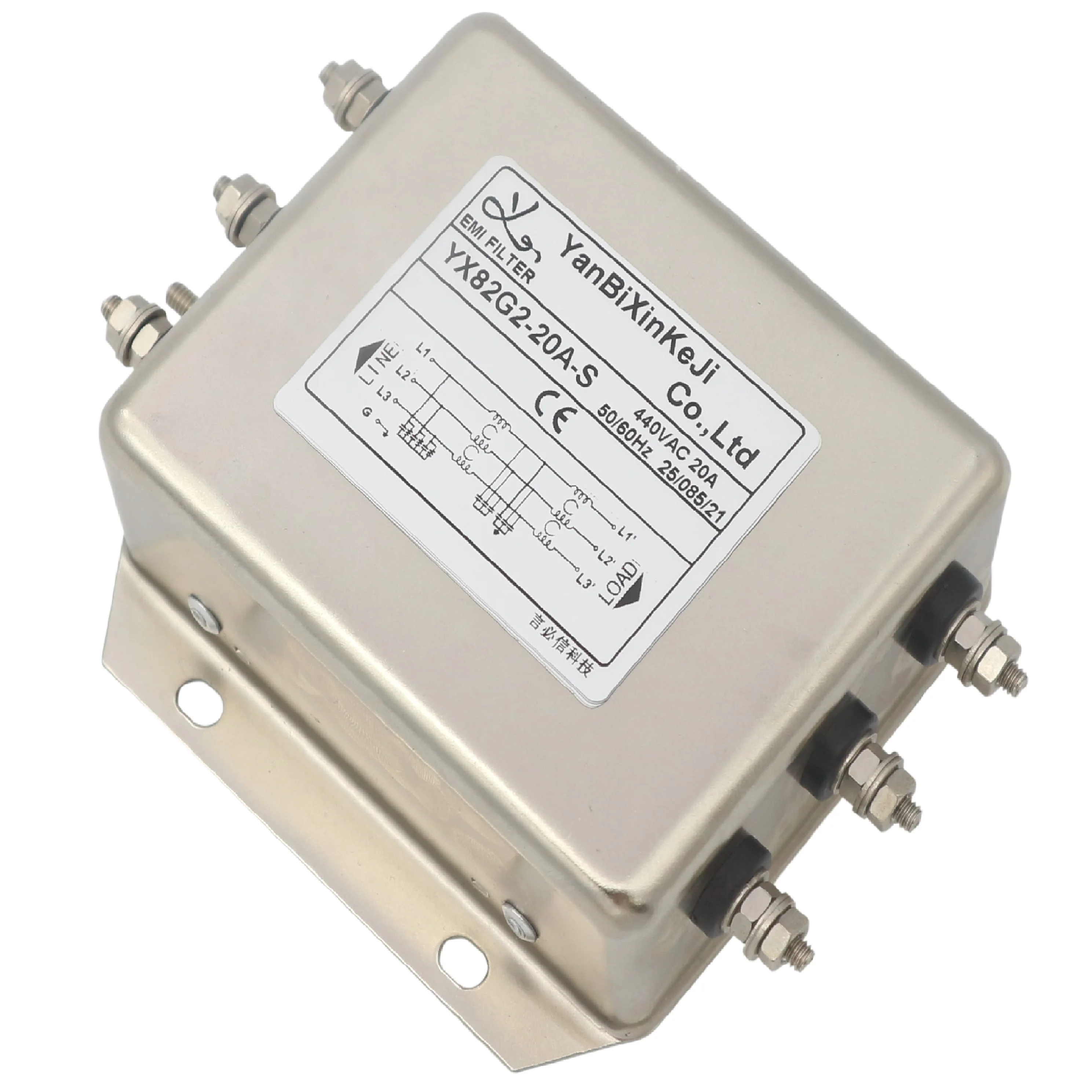 Yanbixin оптовая продажа YX82G2-20A-S 380V / 440VAC трехфазный три провода пассивный EMI шумовой