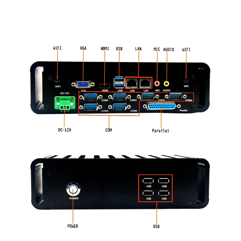 J1800 J1900 J2900 10COM 2LAN 8USB безвентиляторный пыленепроницаемый X86 встроенный мини-ПК панель
