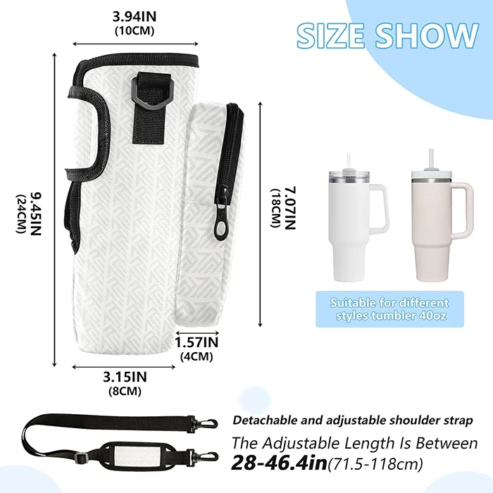 U105 Water Bottle Pouch with Phone Pocket for Walking Running Hiking Crossbody Water Bottle Bag