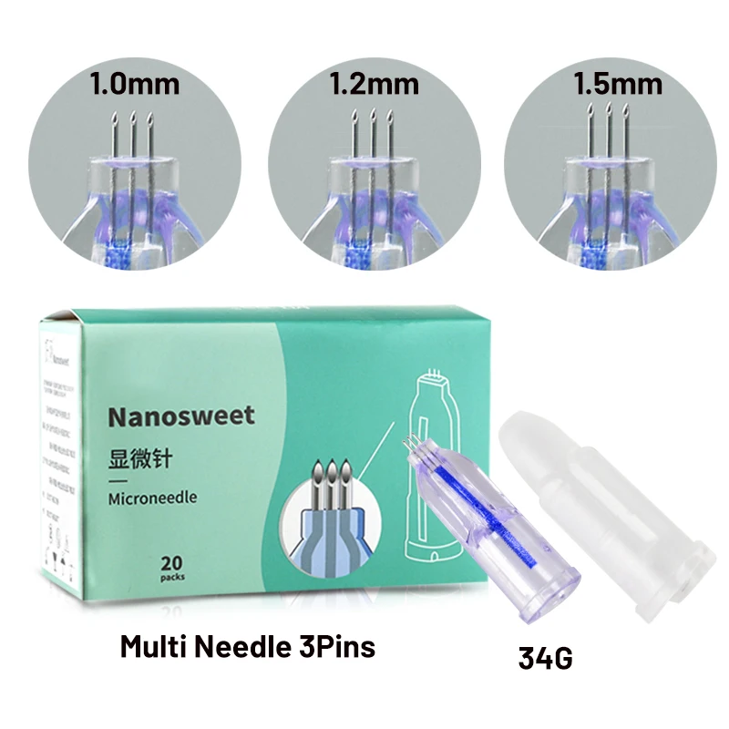 mesotherapy injection gun beauty single use vial  ez injector crystal multi shot meso 3 pin needle 1.5mm syringe