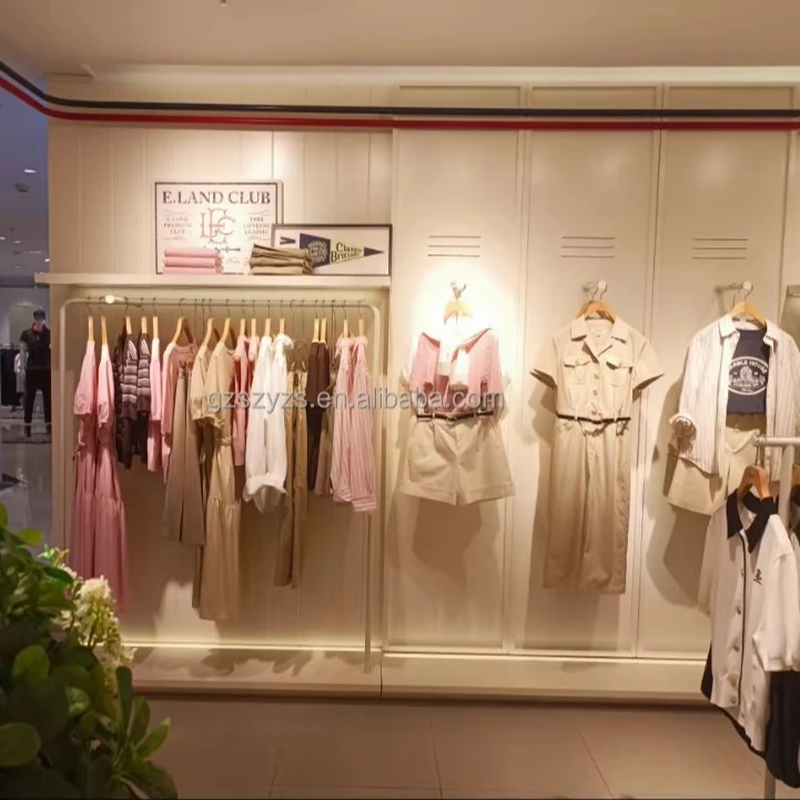 High-End Custom Garment Shop Fittings and Display Racks Boutique Furniture for Interior Design of Retail Clothing Stores