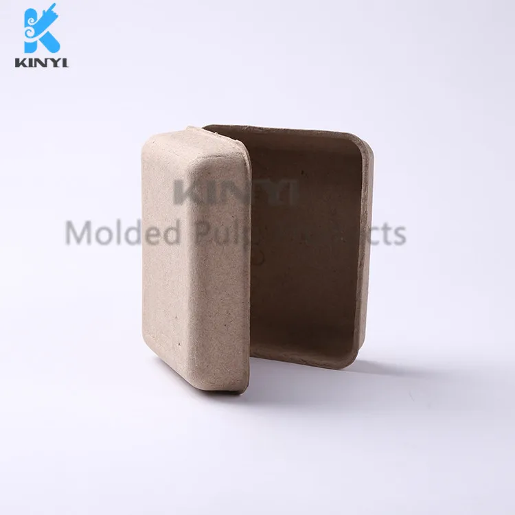 Customized paper pulp molded clam shell soap packaging