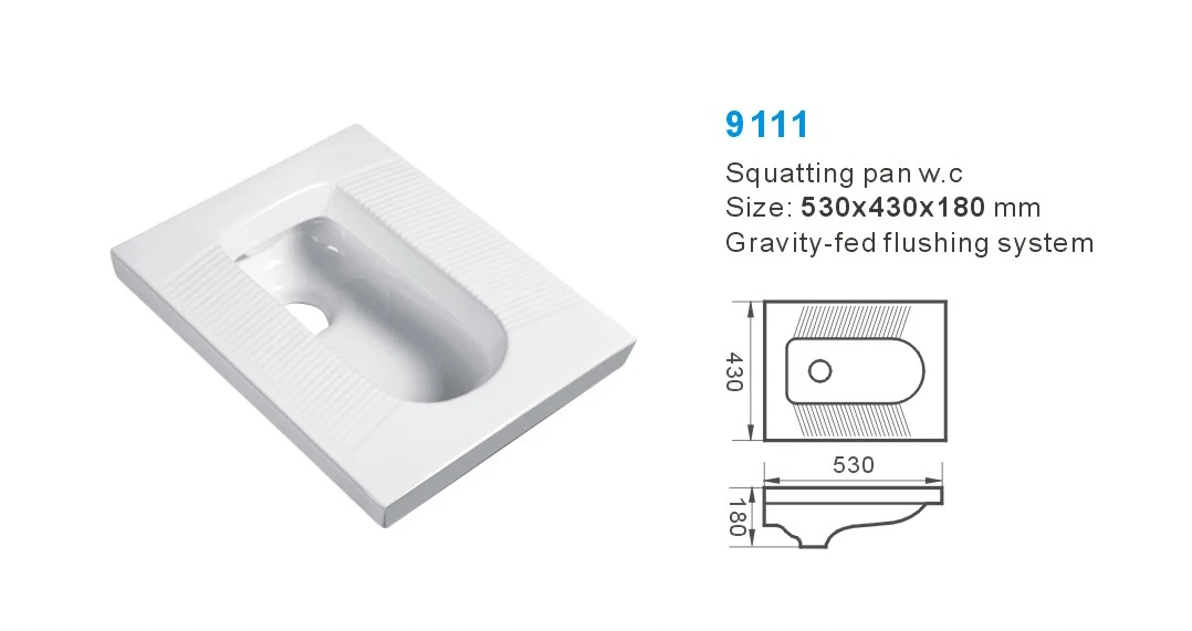 Wholesale Sanitary Ware Cheap Porcelain Gravity Flushing Squat Pan