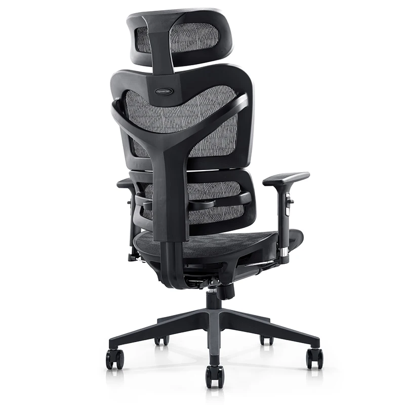 With Excellent Quality Black High Back Office Chair Hydraulic Functional With Footrest Revolving Guest Manager Office Chair