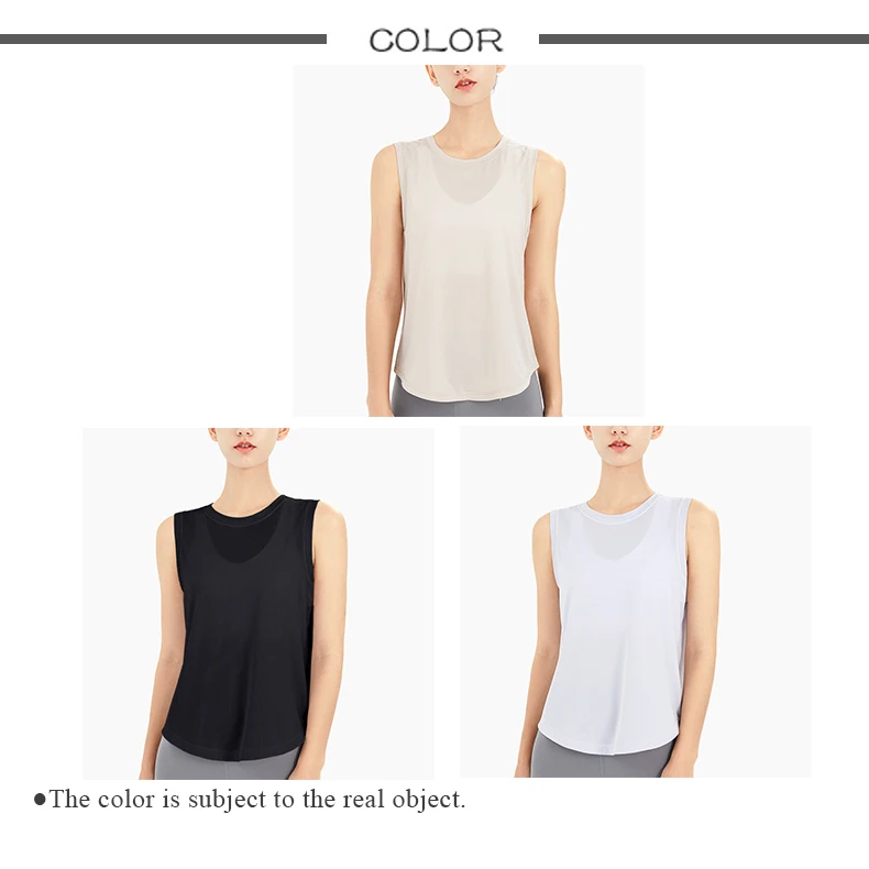 Wholesale Women Custom Logo Curved Hem Gym Wear Vest Ladies Training Tank Mesh Net Sleeveless Breathable Shirt Tops