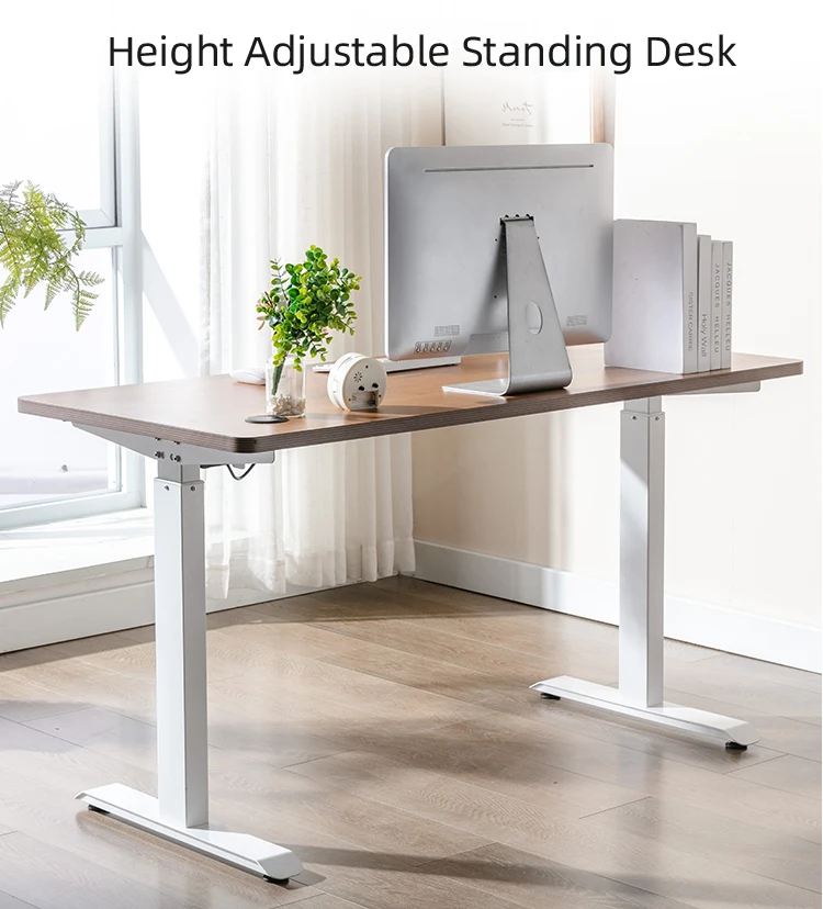 Height adjustable metal frame sit stand desk electric height adjustable desk standing