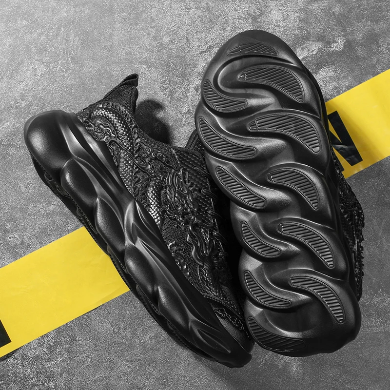 2024 Brand Logo Customize Men Casual Sports Sneakers Chinese Lunar Dragon Design Reflective Mesh Running Walking Shoes for Women