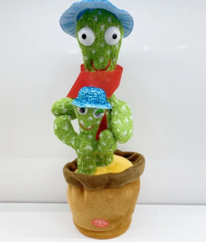 Repeatable sound learning cactus toy Can talk and dance, with light and music educational toys