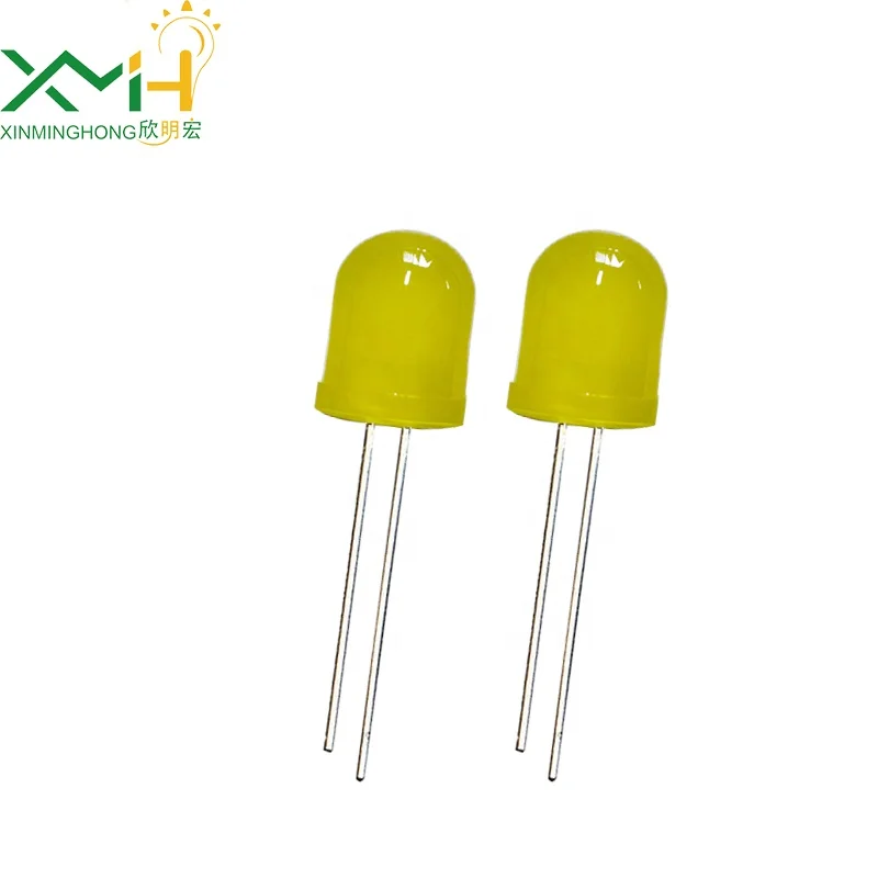 Yellow emitting diffused Len LED Diode 10mm round head led long foot Light beads light-emitting diode