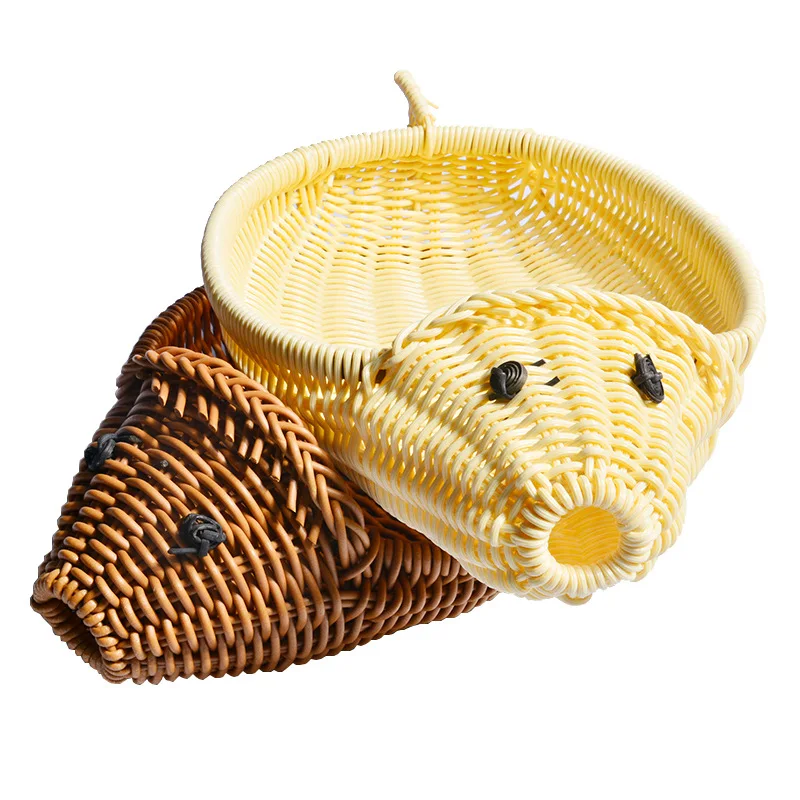 Hot selling modern wicker storage Cartoon Fish Snacks Fruit Rattan Basket Gift