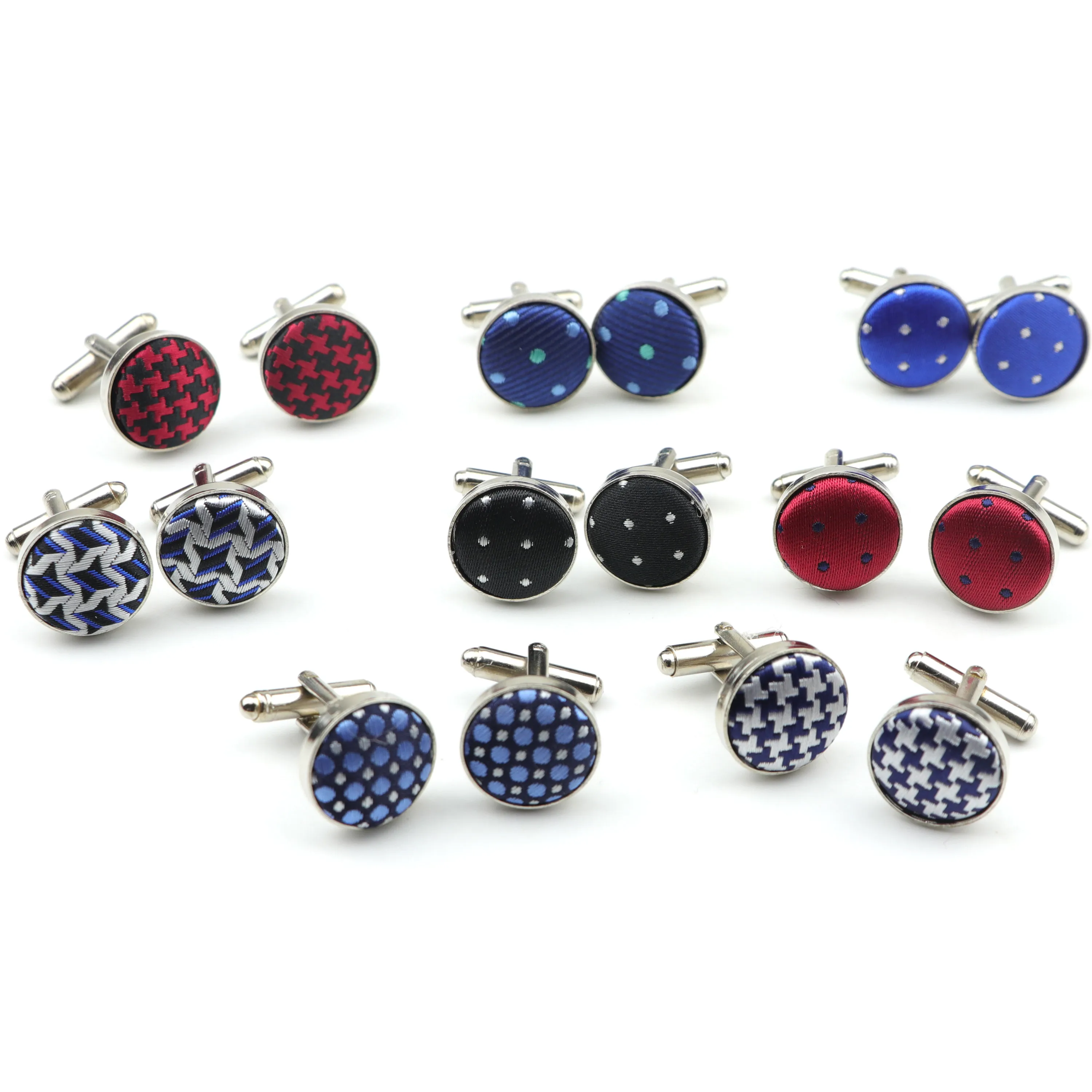 MensRoundBraided Jewelry  Fashion Shirt Cufflinks For Wedding Party Suit Shirt Stripe  Dot Silver Cuff Link Men Accessories Gi