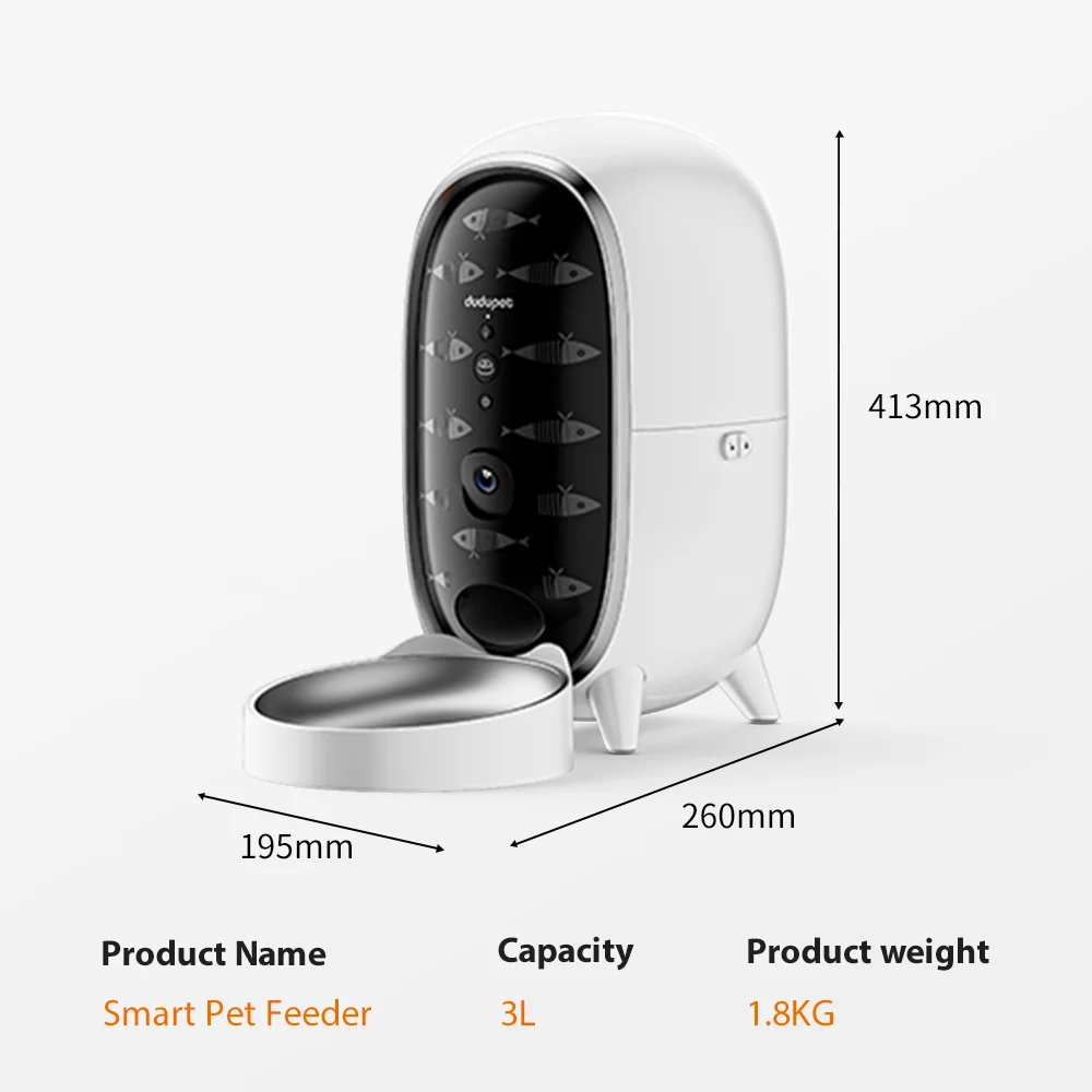 Smart Cat Food Dispenser With App Control And 10 Second Recorder 3L Capacity Automatic Cat Feeder