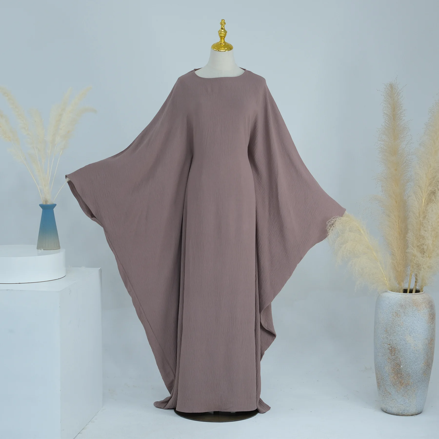 Custom Logo Batwing Sleeves Saudi Arab Designer Burqa Kaftan Dresses Dubai Eid Ramadan 2024 Abaya