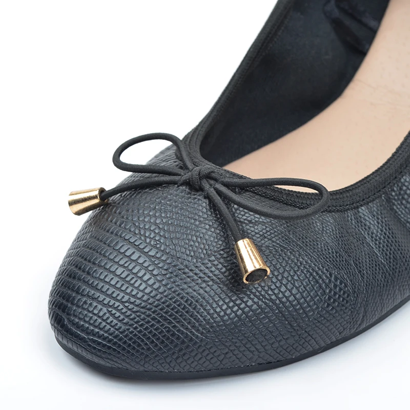 Factory direct sales lizard pattern elastic beautiful ladies shoes ballerinas women flat