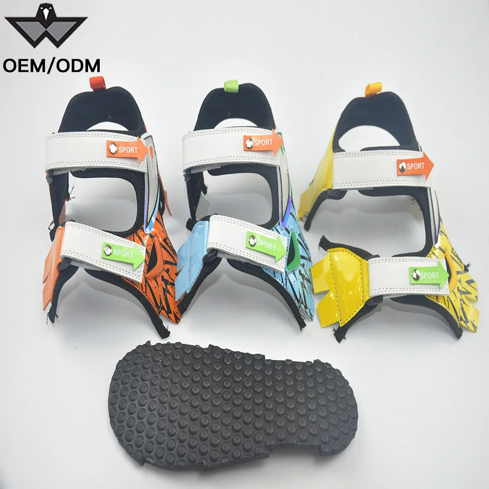 Wholesale half finished sandals upper Pu shoes upper causal sport sandals upper Kids  kids sandals vamp