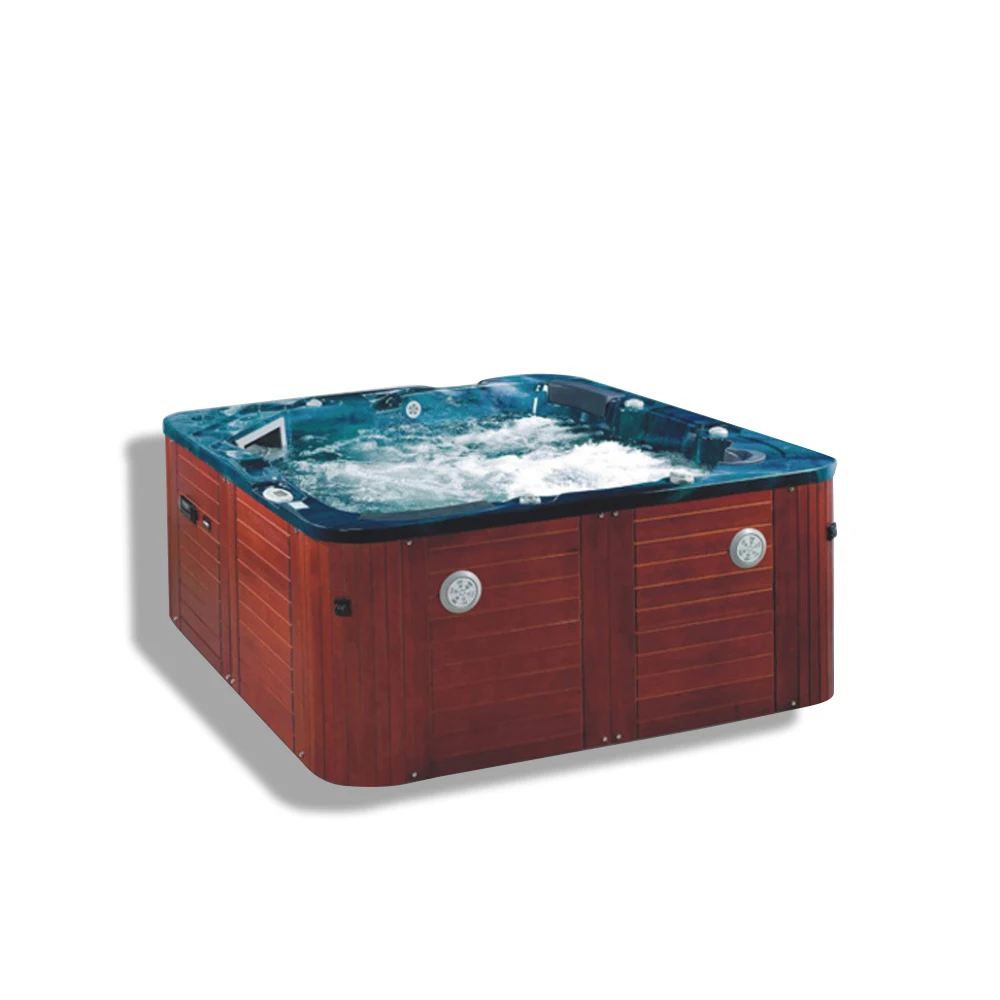 Rectangular Led light big capacity soaking massage hot bathtub for adult