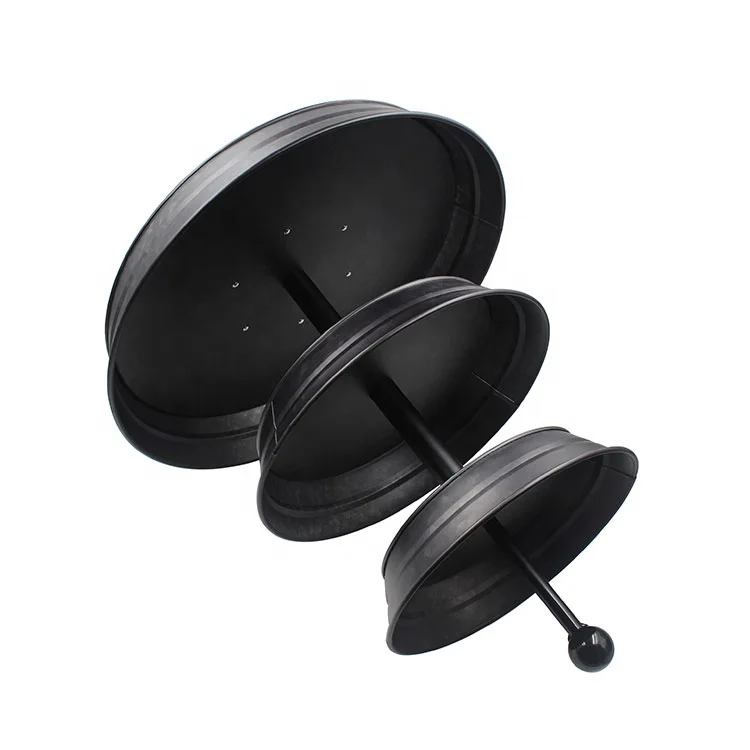 Rustic Black Galvanized Metal Home Farmhouse Decor Display Stand 3 Tier Serving Tray 3 Tiered Tray Stand Display Tiered Tray