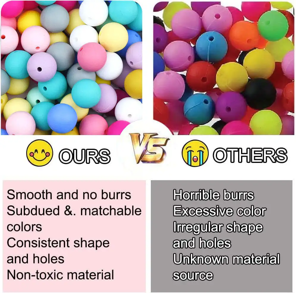 Wholesale New Soft Round Beads Silicone 12mm Bpa Free Baby Teething Beads Silicone Beads For Keychain Making