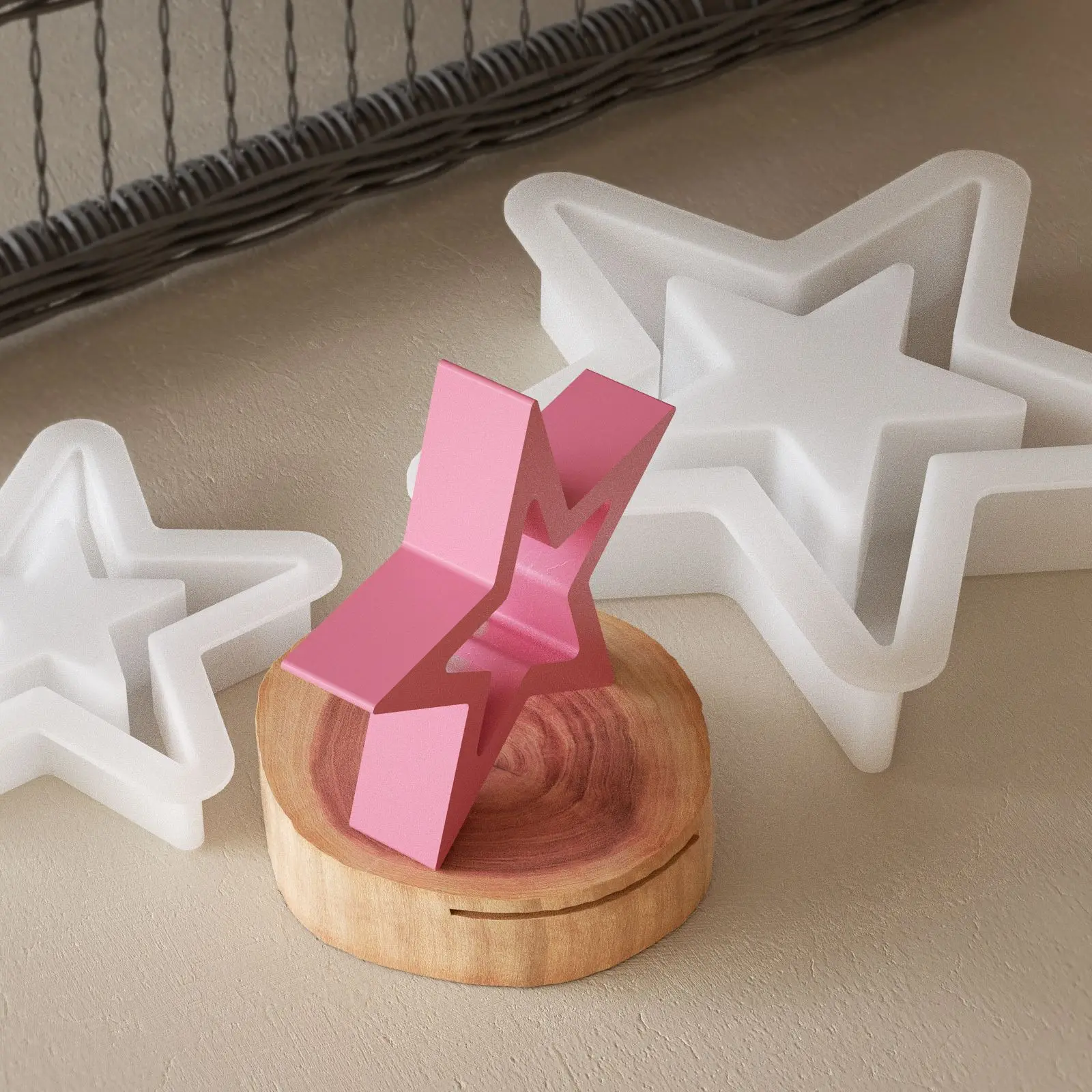 C117 Epoxy resin five-pointed star shape Christmas tree decoration pendant silicone mold suitable for DIY crafts making