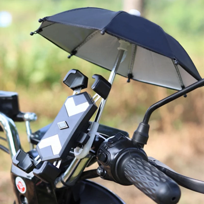 Custom Logo Small Mini Anti UV Rain Cover Motorcycle Cellphone Phone Umbrella