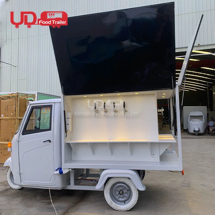 3 Wheel Drivable Electric Food Trucks Tacos Ice Cream Beer Vending Truck Moto Food Truck With Full Kitchen
