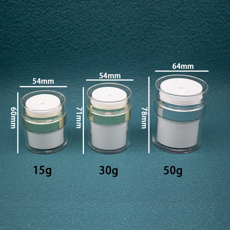 Wholesale Customization 50ml Brown Airless Jar with 15ml 30ml White Cap Cream Jar Press Acrylic Packaging Airless Lotion Jar