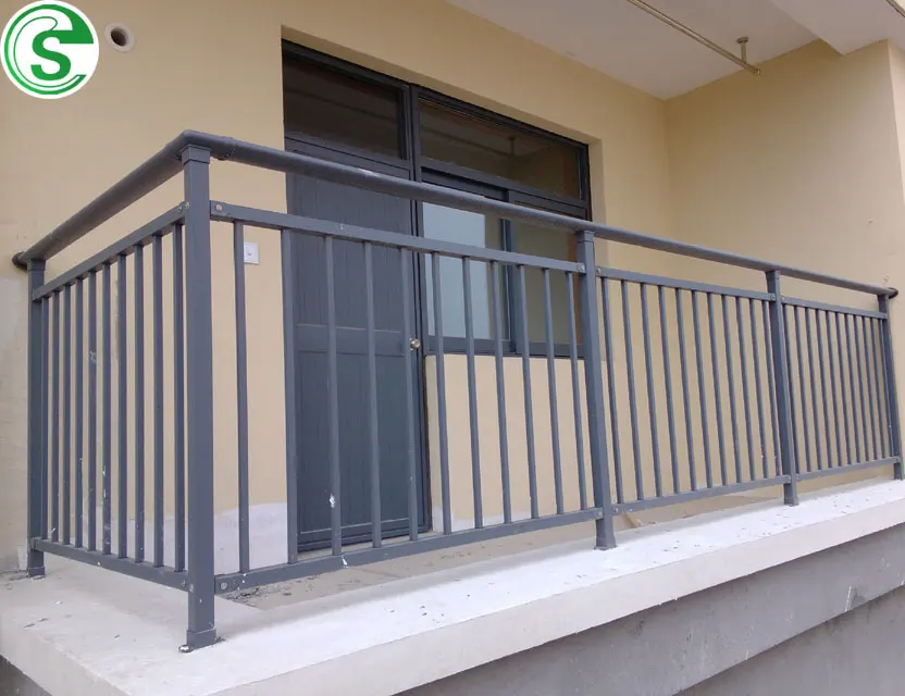 New Customized  Elegant Decorative Baluster Metal Handrail Design Cheap Balcony Stair Wrought Iron Railing