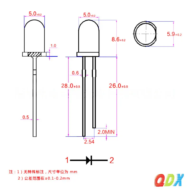 China Factory promotion 5mm led diode white hair white high brightness   led encapsulation series1000pcs/bag