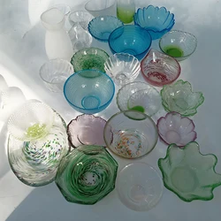 Japanese glass tableware small plate tea cup sushi Sauce dish plate and dishes wine pot candle cup
