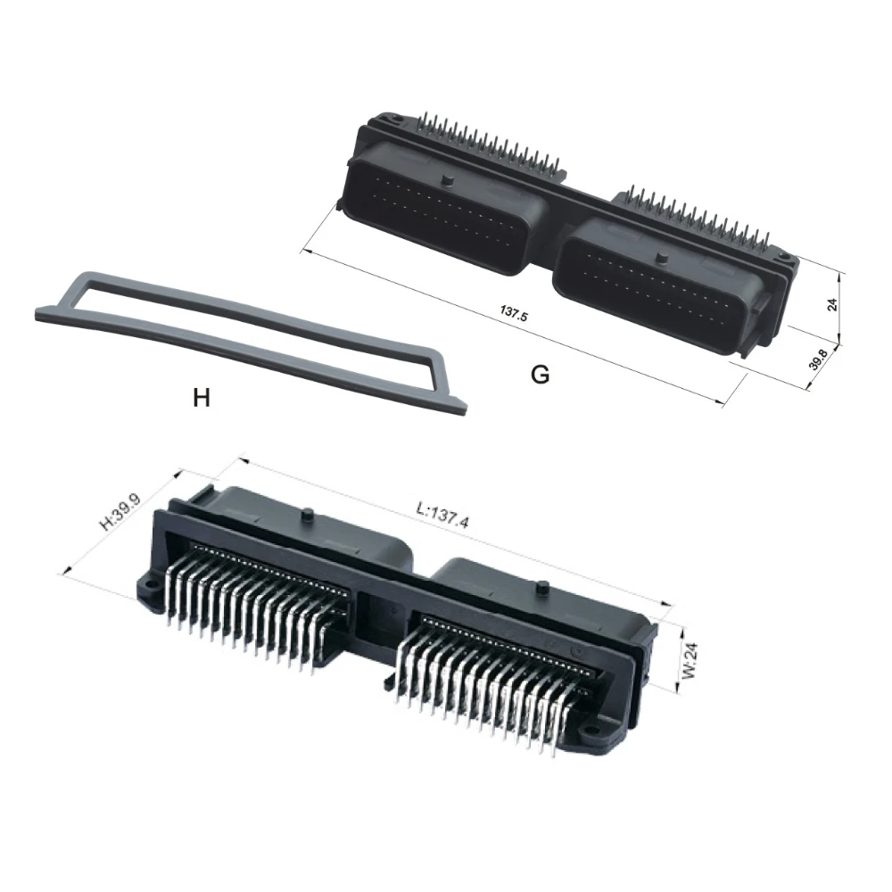 56 pin ecu  waterproof wire female automotive connector 211PC562S0008 F135200