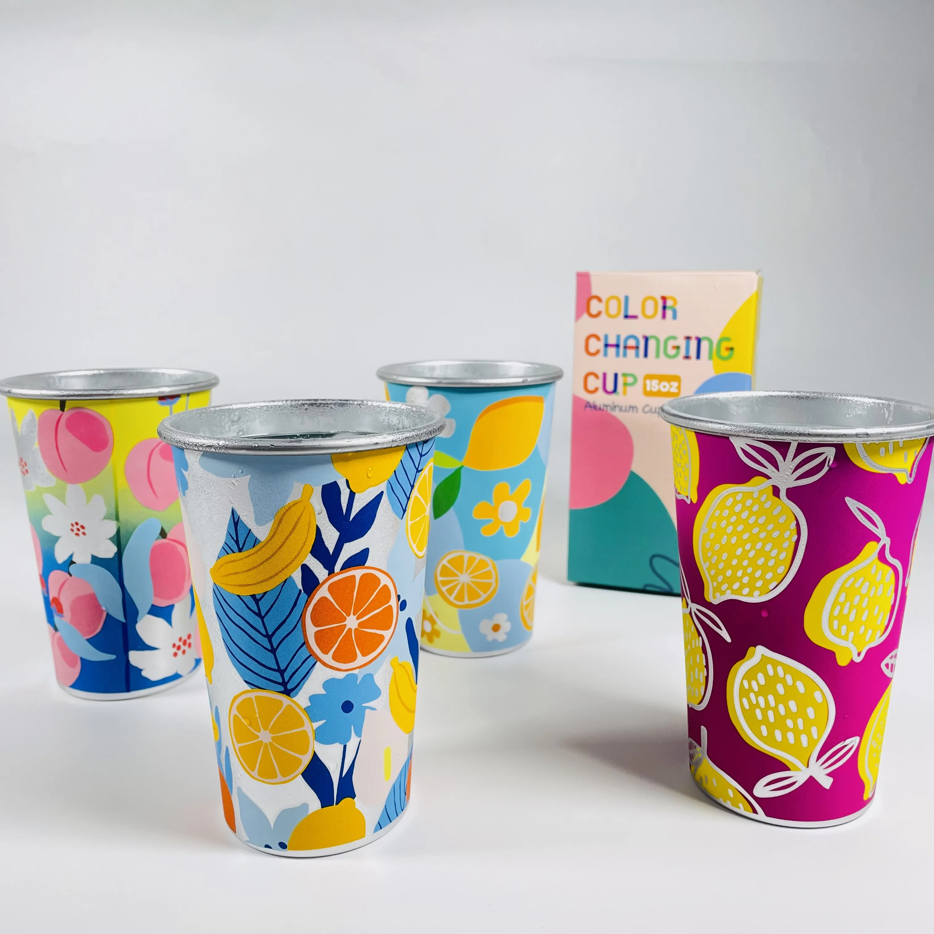 Custom 16oz recyclable aluminum 425ml reusable beer coffee pint cup metal drinking glasses cup