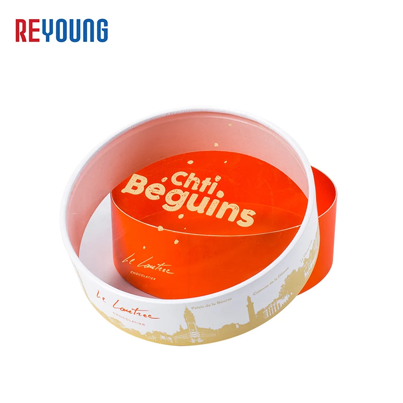 Eco Friendly Printed Paper PVC Tube Boxes Cylinder Turkey Candy Belgian Chocolate Packaging Gift Round Paper Box