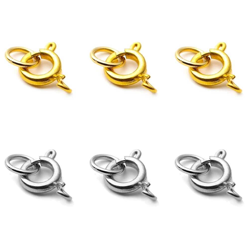 Stainless Steel Round Claw Spring Clasps With Jump Rings For Necklace Bracelet Connectors DIY Jewelry Making Accessories Factory