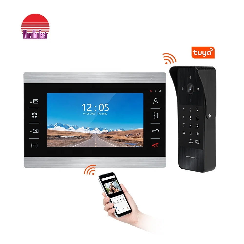 7 Inch WiFi Doorbell Camera Video Intercom 4 Wire Video Door Phone Intercom System for Villa Home Apartment