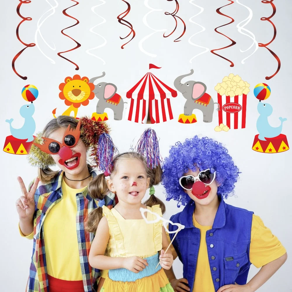 BA142 Circus themed party happy birthday party banners bunting Pennant for kids