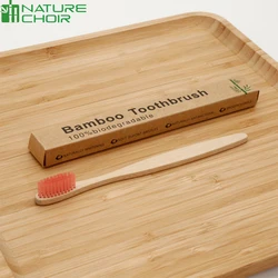 Custom Logo Replaceable Head Bamboo Toothbrush With Castor oil or Corn starch bristles