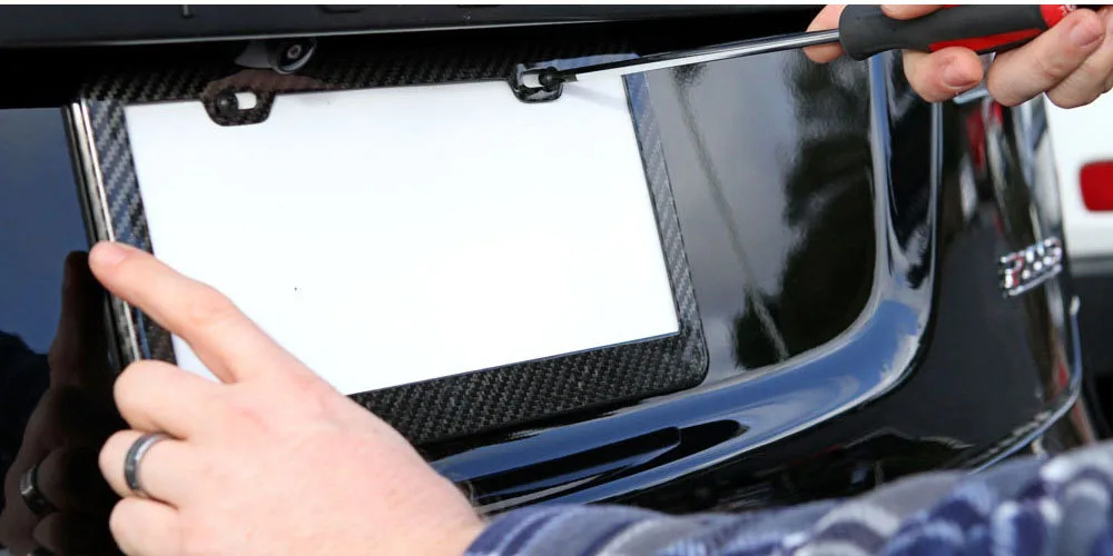 Car US Size Custom 100% Real Carbon Fiber License Plate Frame