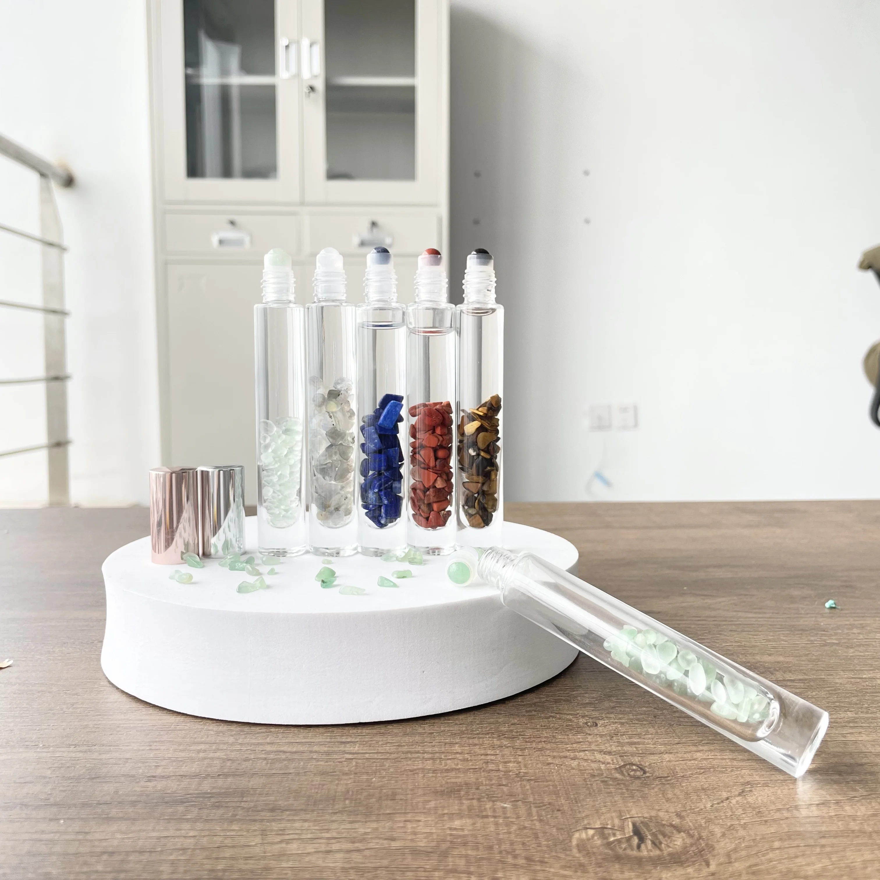 Bottle For Perfume Essential Oil Deodorant Cosmetic with Stainless Steel Metal Roll On Ball Include Opener Funnel Essential Oil