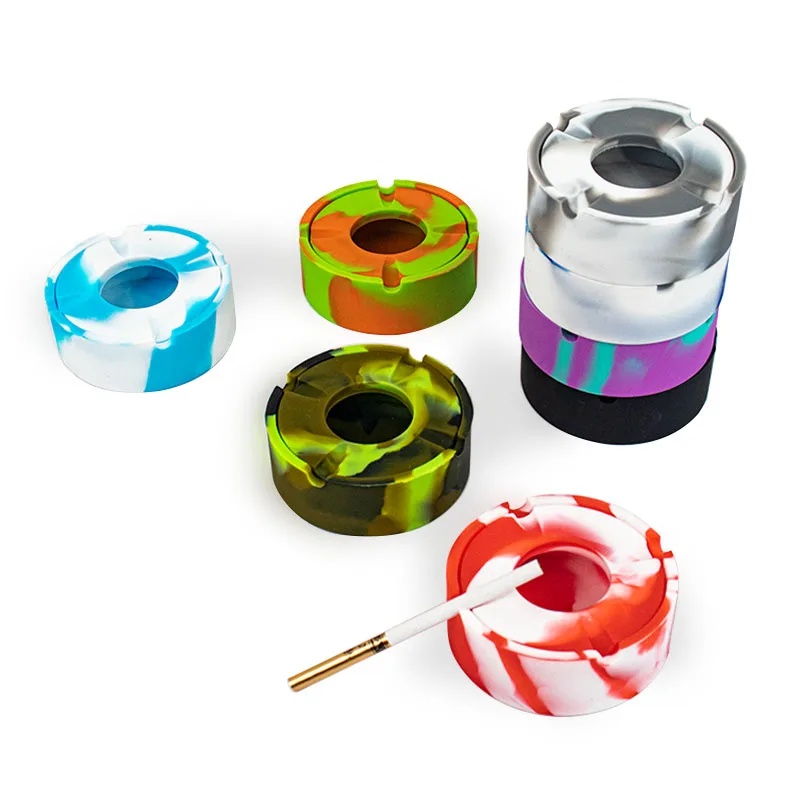 YiWu Customized Cute Silicone Ash Tray Portable Heat Resistance Ashtray For Cigarettes