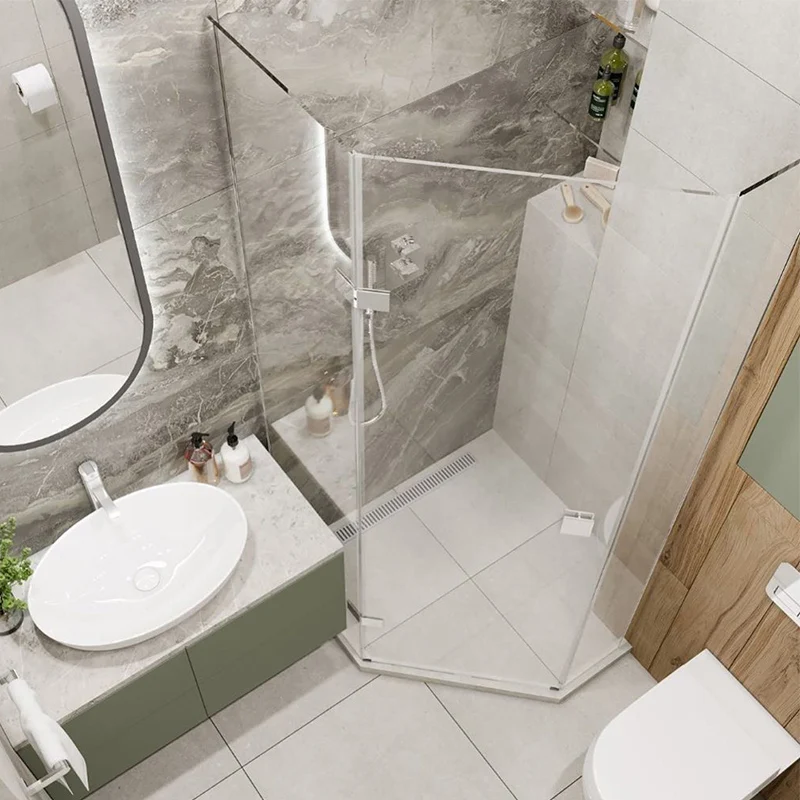 DTOP Frameless Bathroom Doors Enclosure Wheel Sliding Black Frame Shower Door For Sale