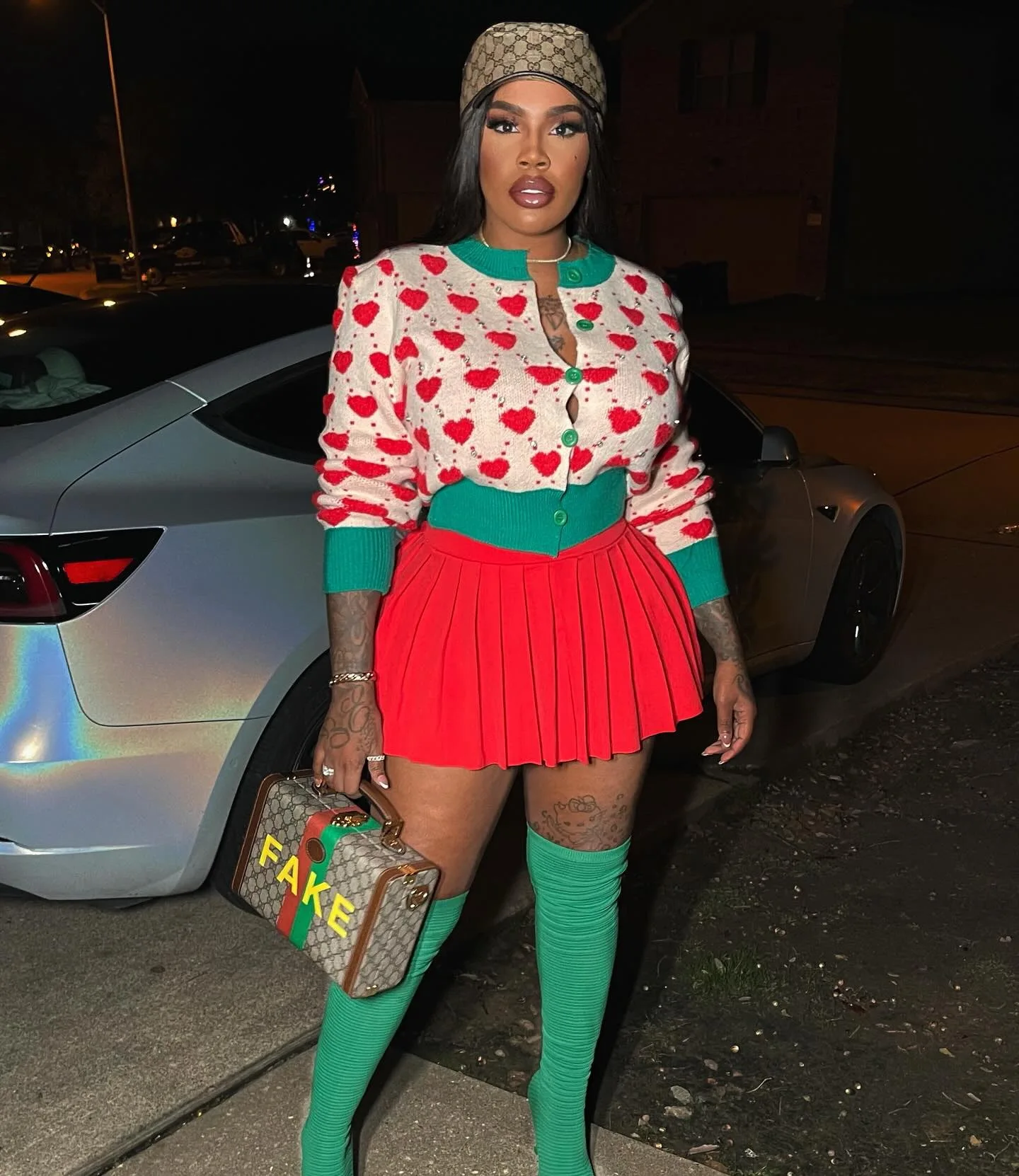 New Stylish Button Knitted Long Sleeve Crochet Cardigan Sweater Women Pink Valentines Heart Sweaters Cardigan Sweaters for Women