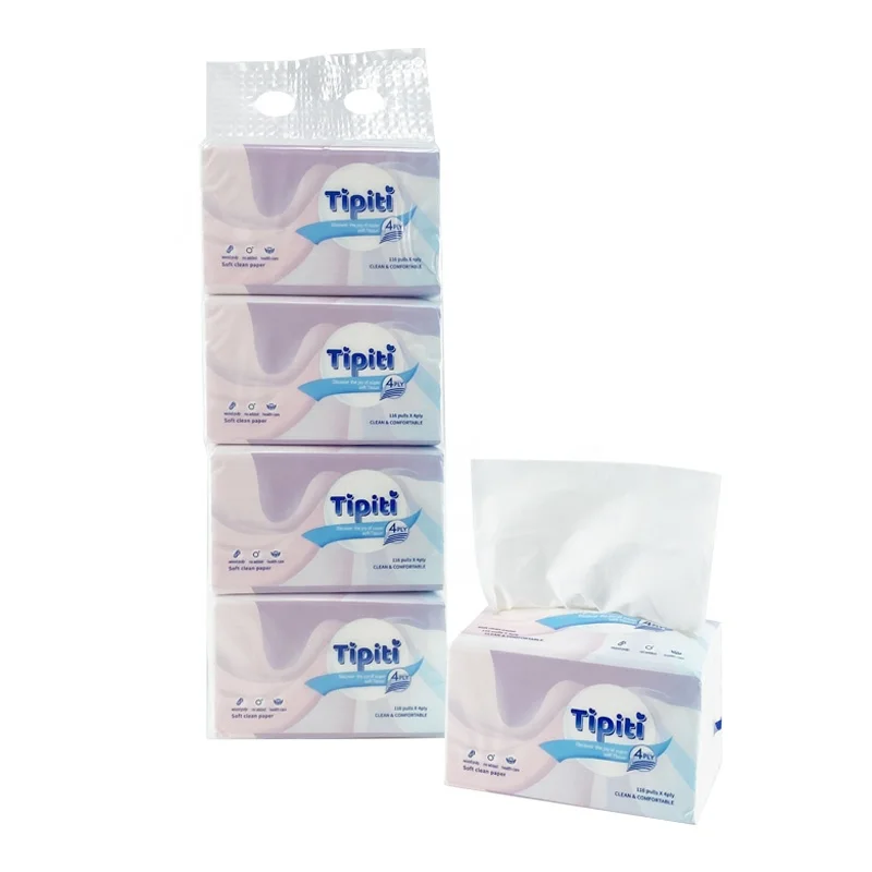 Manufacturer Tissue Paper Facial Wholesale Stock High Quality Wood Pulp Hotel Facial Tissue Soft Pack
