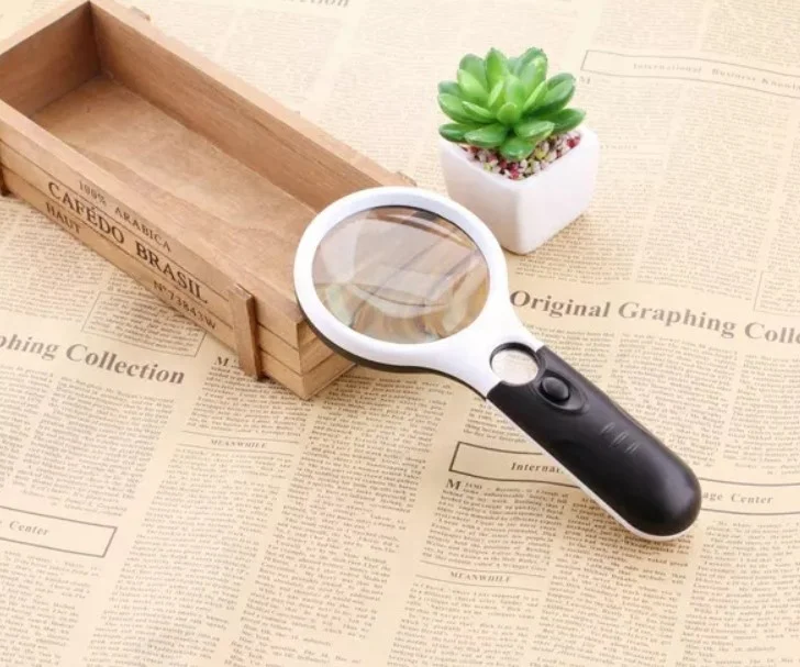 Handheld 3X 15X Illuminated Magnifier Microscope Magnifying Glass Aid Reading for Seniors loupe Jewelry Repair Tool With 3 LED