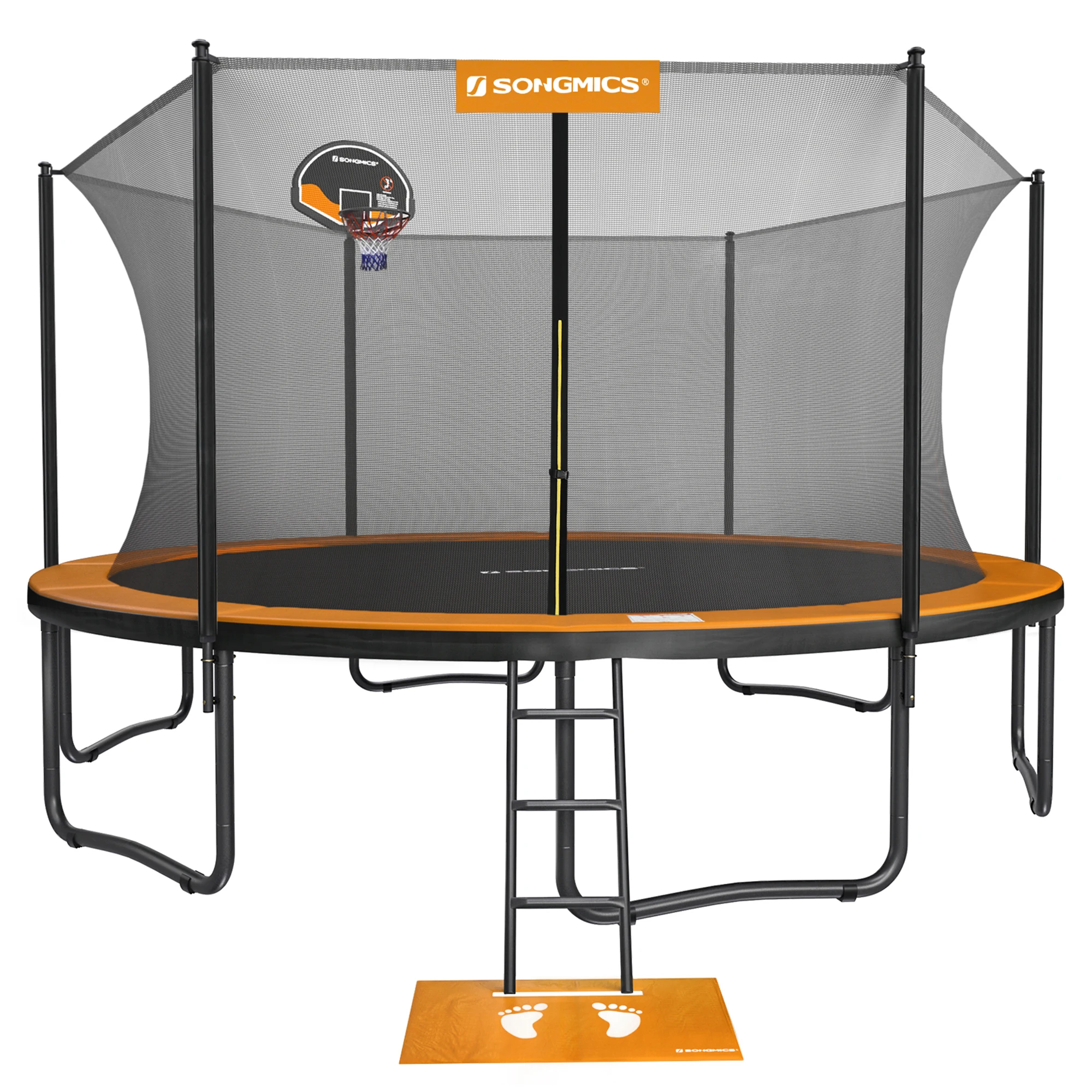 Backyard Jump Bounce Spring Cover Trampolines  Big 15ft Recreational Trampolines with Basketball Hoop and Ladder for Sale