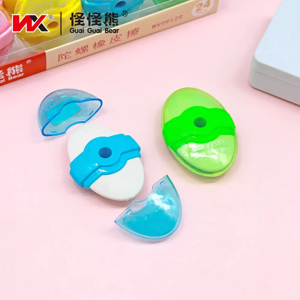 Gyro Eraser Plastic Pieces Double Head Fun Eraser Color Student Office Stationery Factory Promotional Hot Selling Products