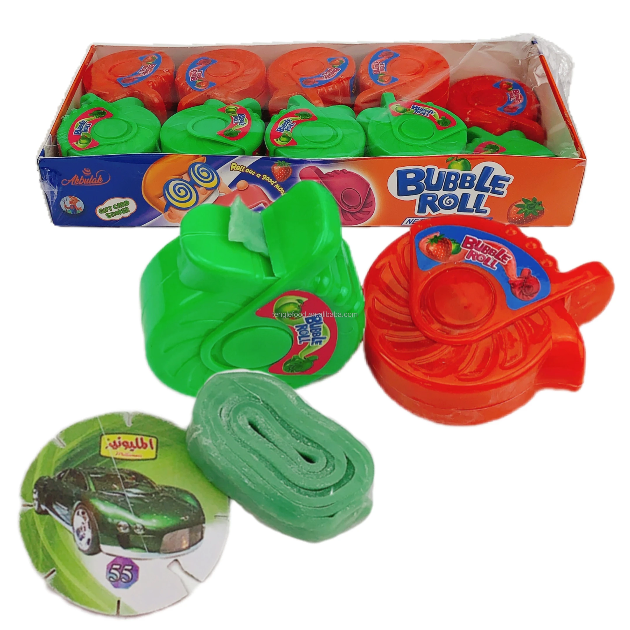 New Product big size Roll Bubble Gum Halal Fruit Flavor Colourful Chewing Gum With Stickers