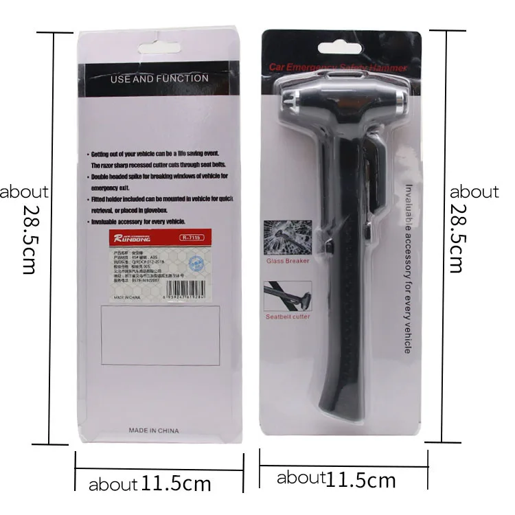 Hot selling portable multifunctional vehicle mounted safety hammer life saving hammer for car window breaker