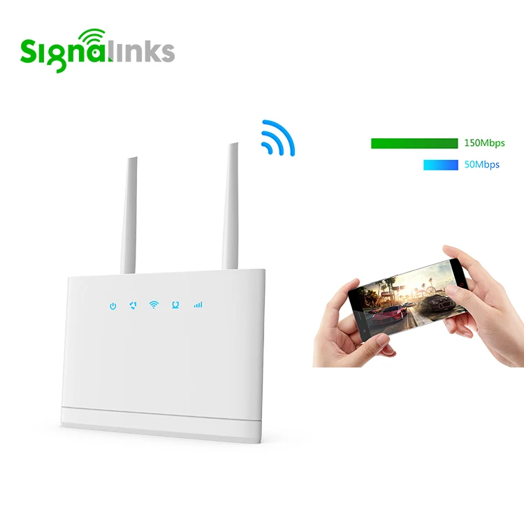 Signalinks Universal 4G Lte Wifi Router 3G Wireless Router Sim Card CPE Router Mobile Hotspot External Antenna Rj45 Port