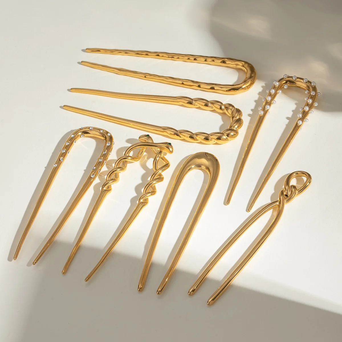 High Quality Zinc Alloy Hairpins Simple Elegant Metal Hair Clips U Shape Hair Fork for European Women Hair Accessories for Girls